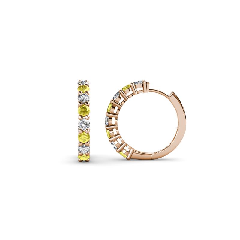 Raya Round Yellow Sapphire and Lab Grown Diamond Hoop Earrings 