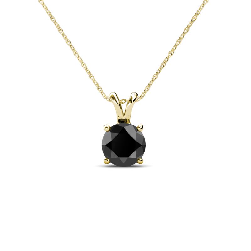 Melania Black Diamond Solitaire Pendant 