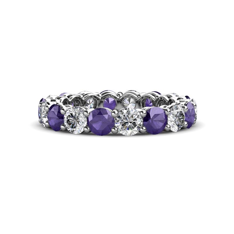 Tiffany 4.00 mm Diamond and Iolite Eternity Band 