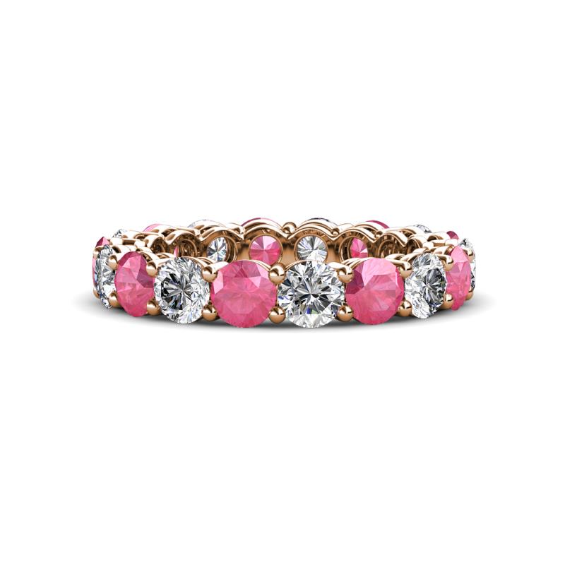 Tiffany 4.00 mm Pink Tourmaline and Diamond Eternity Band 