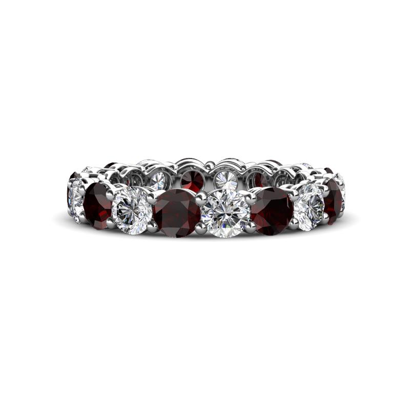 Tiffany 4.00 mm Red Garnet and Diamond Eternity Band 