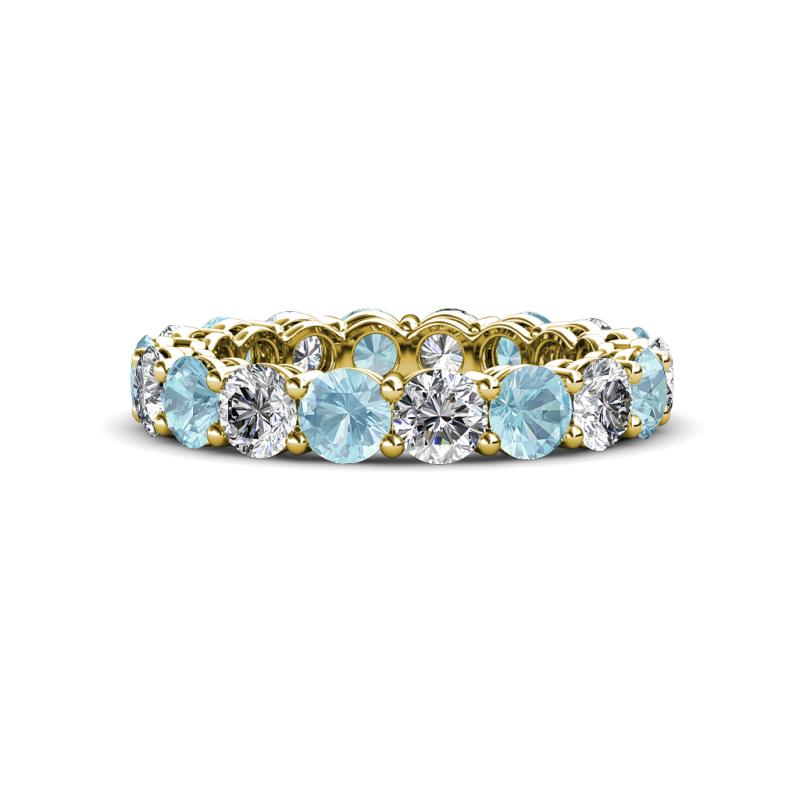 Tiffany 4.00 mm Aquamarine and Diamond Eternity Band 