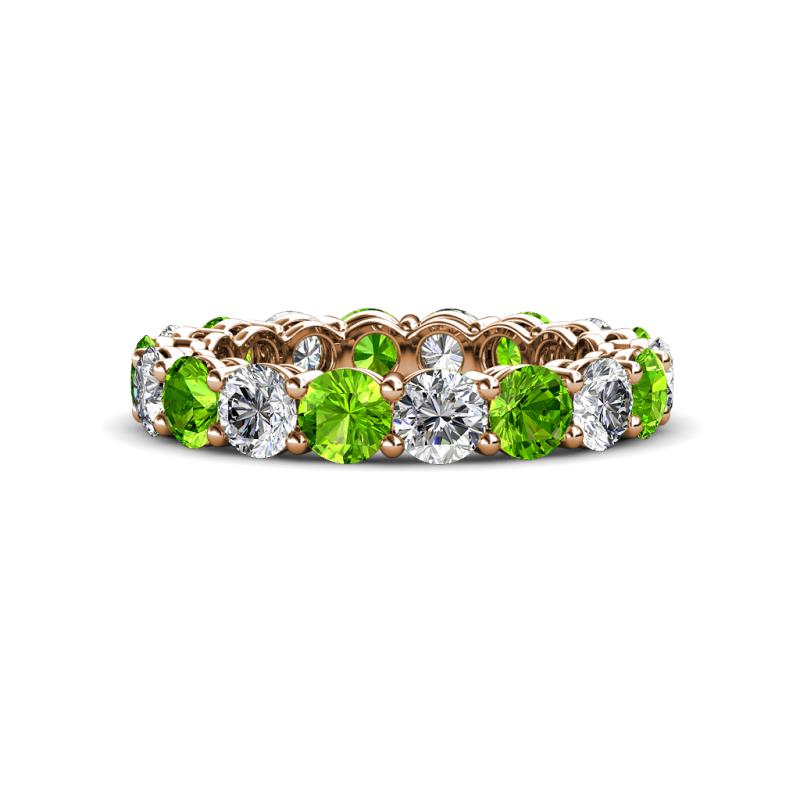 Tiffany 4.00 mm Peridot and Lab Grown Diamond Eternity Band 