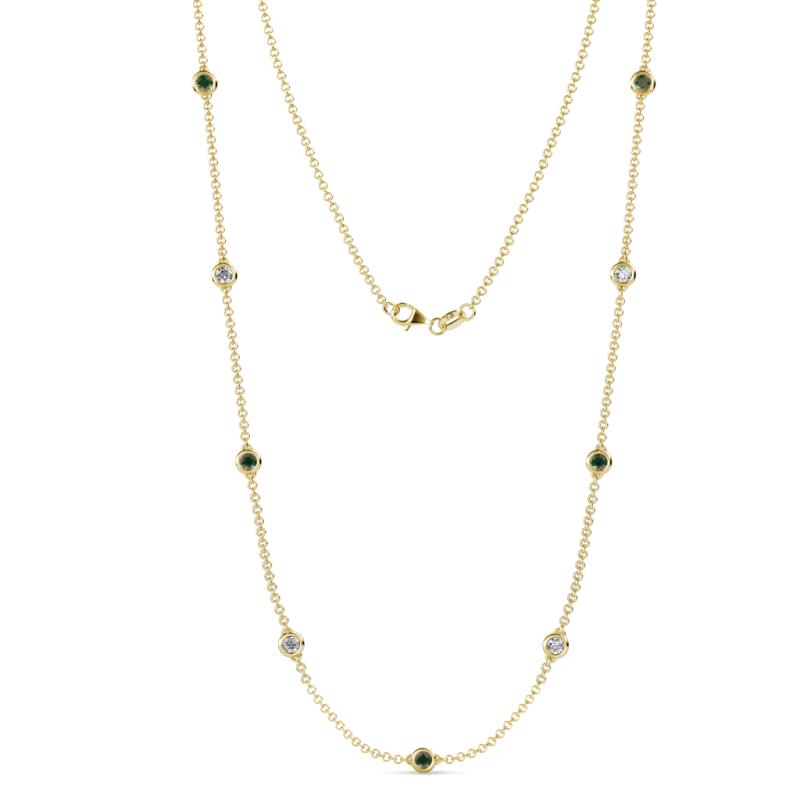 Adia (9 Stn/4mm) Diamond and Lab Created Alexandrite on Cable Necklace 