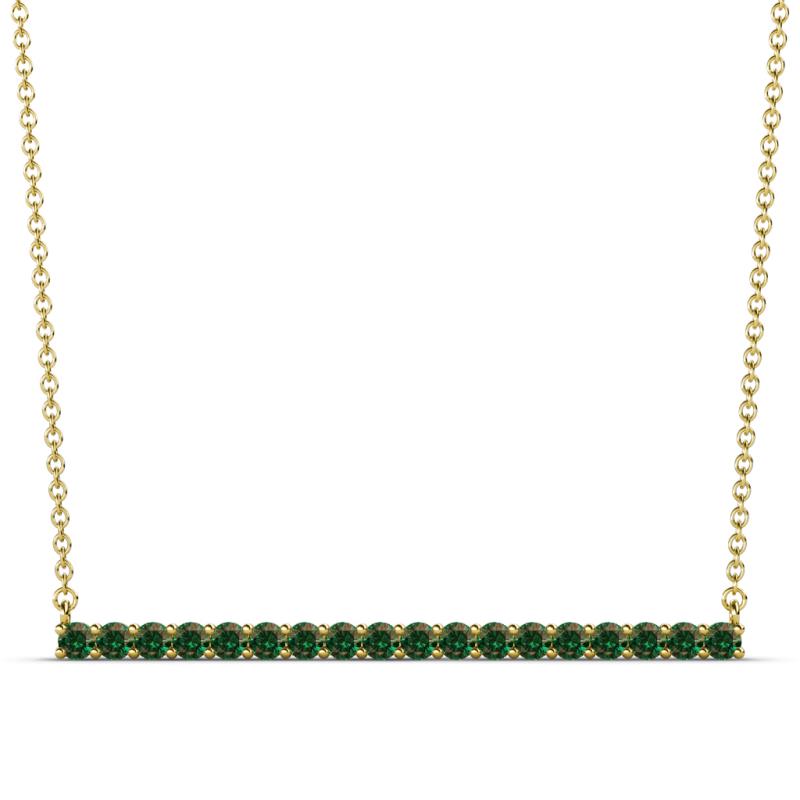 Noya 2.00 mm Round Lab Created Alexandrite Horizontal Bar Pendant Necklace 