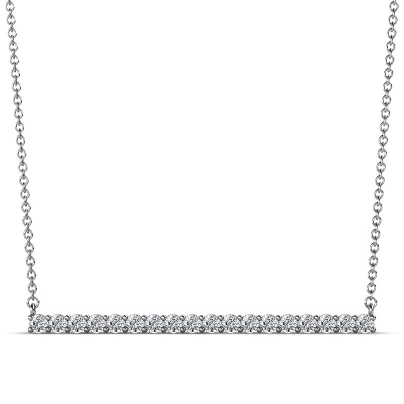 Noya 2.00 mm Round Diamond Horizontal Bar Pendant Necklace 