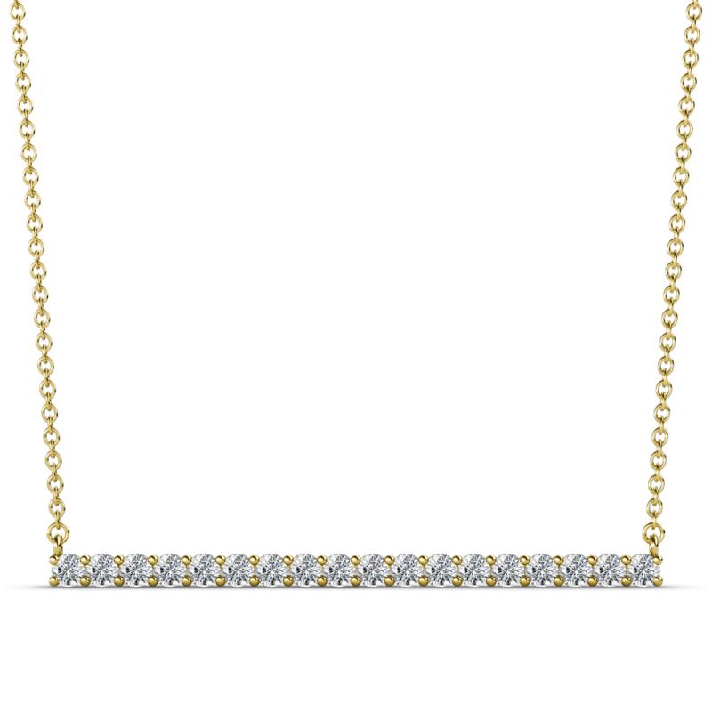 Noya 2.00 mm Round Lab Grown Diamond Horizontal Bar Pendant Necklace 