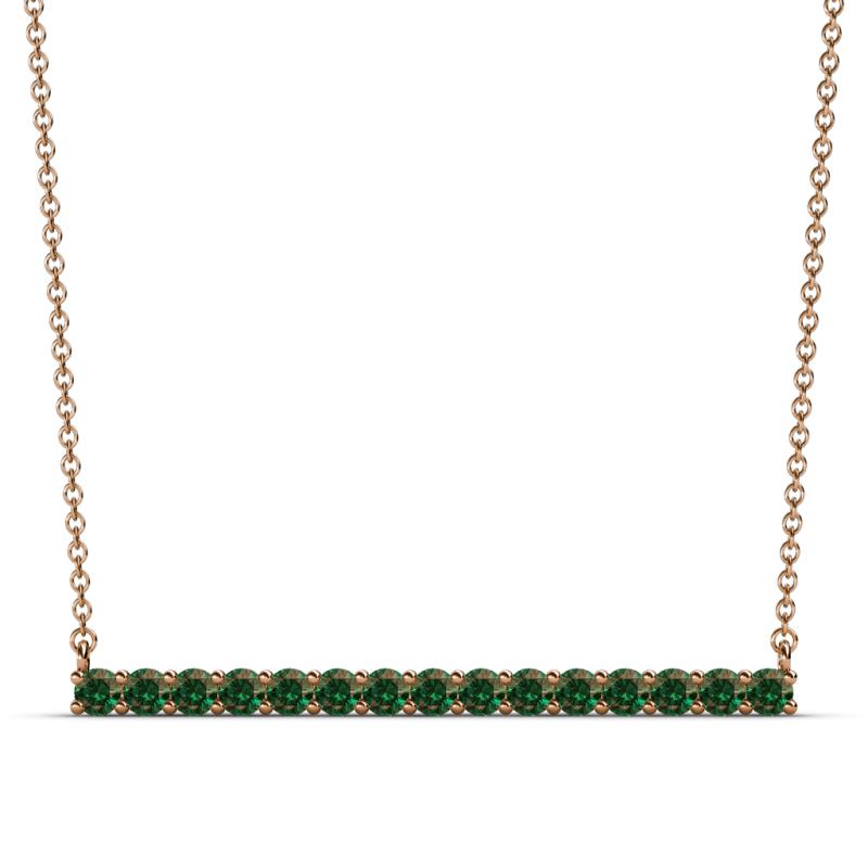 Noya 2.50 mm Round Lab Created Alexandrite Horizontal Bar Pendant Necklace 