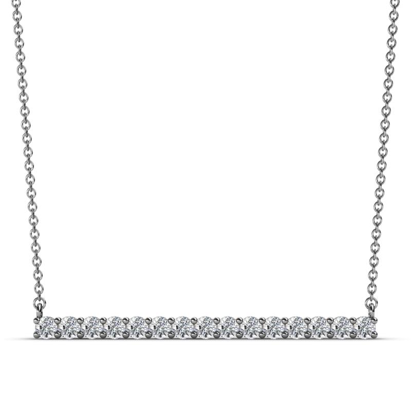 Noya 2.50 mm Round Diamond Horizontal Bar Pendant Necklace 