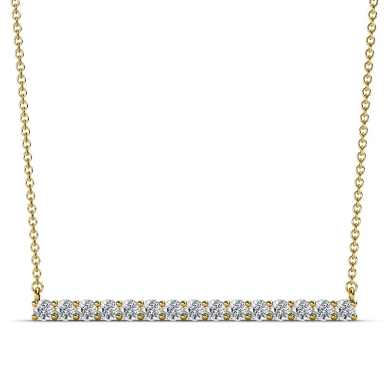 Noya 2.50 mm Round Lab Grown Diamond Horizontal Bar Pendant Necklace 