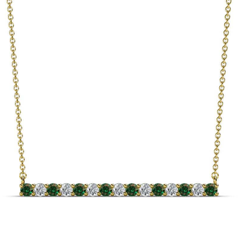 Noya 2.50 mm Round Lab Grown Diamond and Alexandrite Horizontal Bar Pendant Necklace 