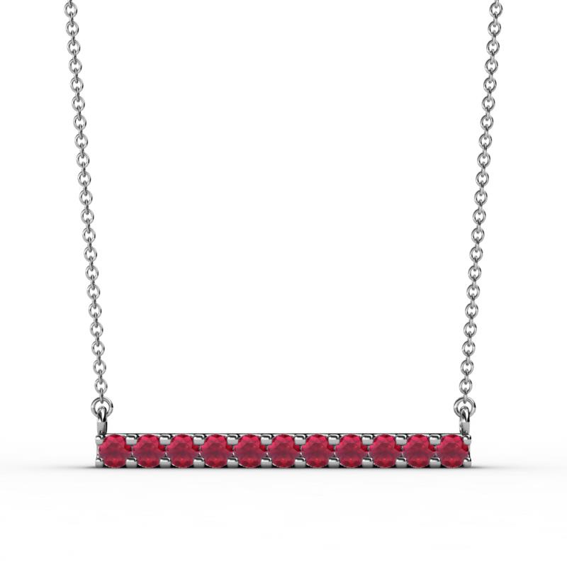 Noela 2.70 mm Round Ruby Horizontal Bar Pendant Necklace 