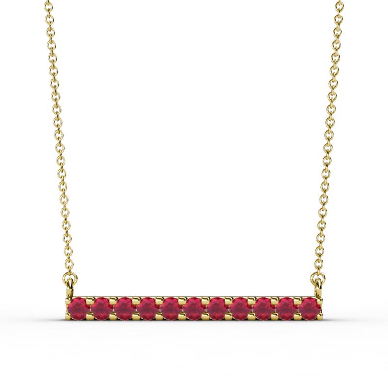 Noela 2.70 mm Round Ruby Horizontal Bar Pendant Necklace 