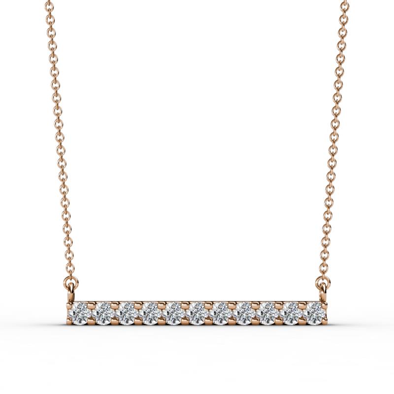 Noela 2.70 mm Round Diamond Horizontal Bar Pendant Necklace 