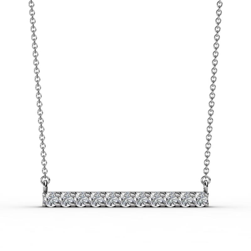 Noela 2.70 mm Round Lab Grown Diamond Horizontal Bar Pendant Necklace 