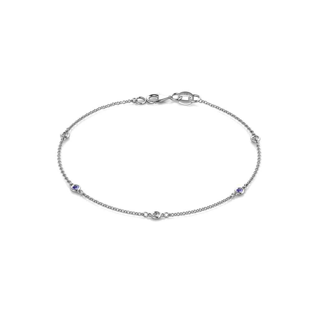 Aizza (5 Stn/2mm) Tanzanite and Diamond Station Bracelet 