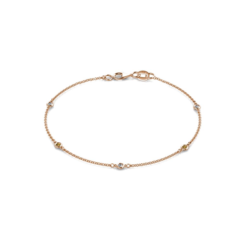 Aizza (5 Stn/2mm) Citrine and Diamond Station Bracelet 
