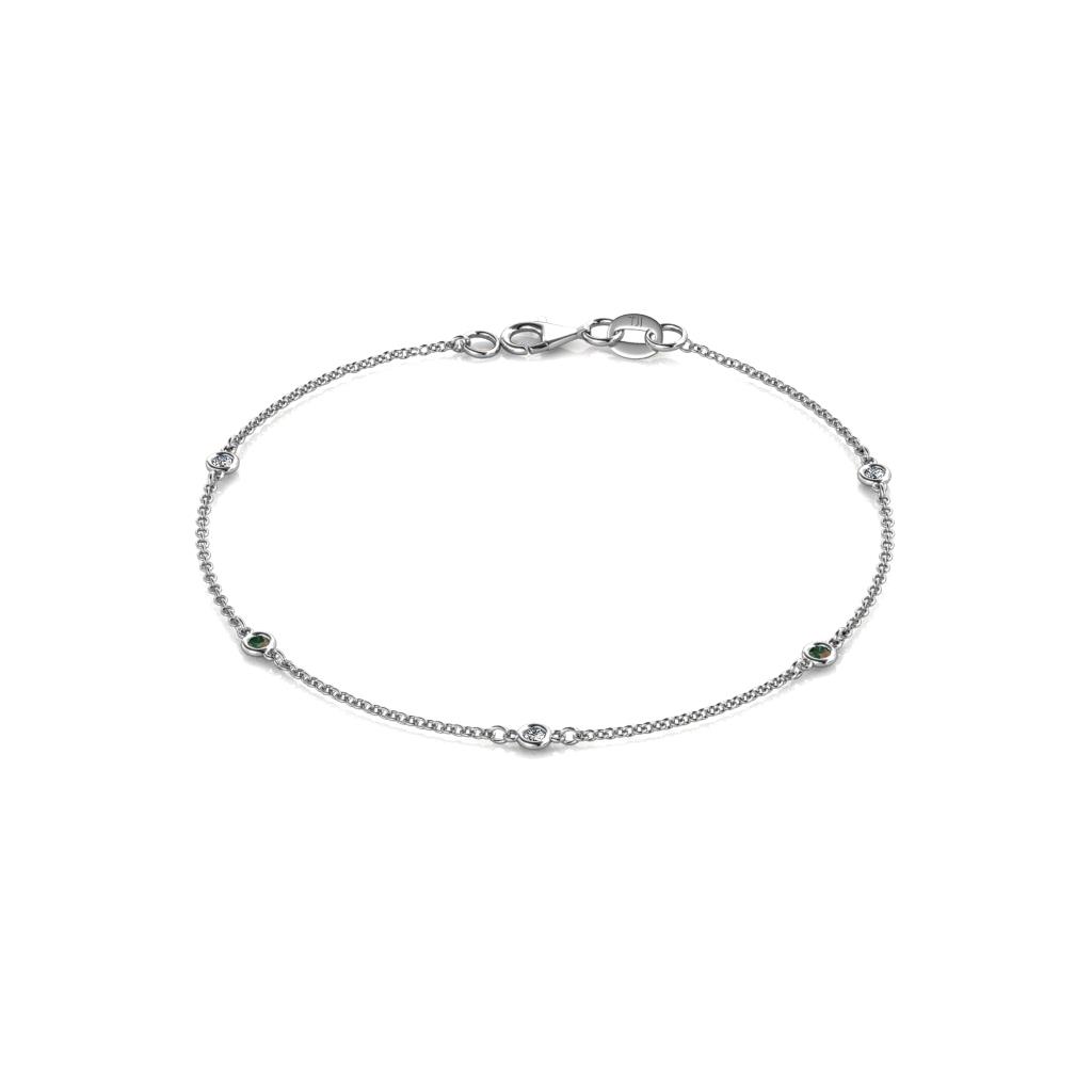 Aizza (5 Stn/2mm) Lab Grown Diamond and Alexandrite Station Bracelet 