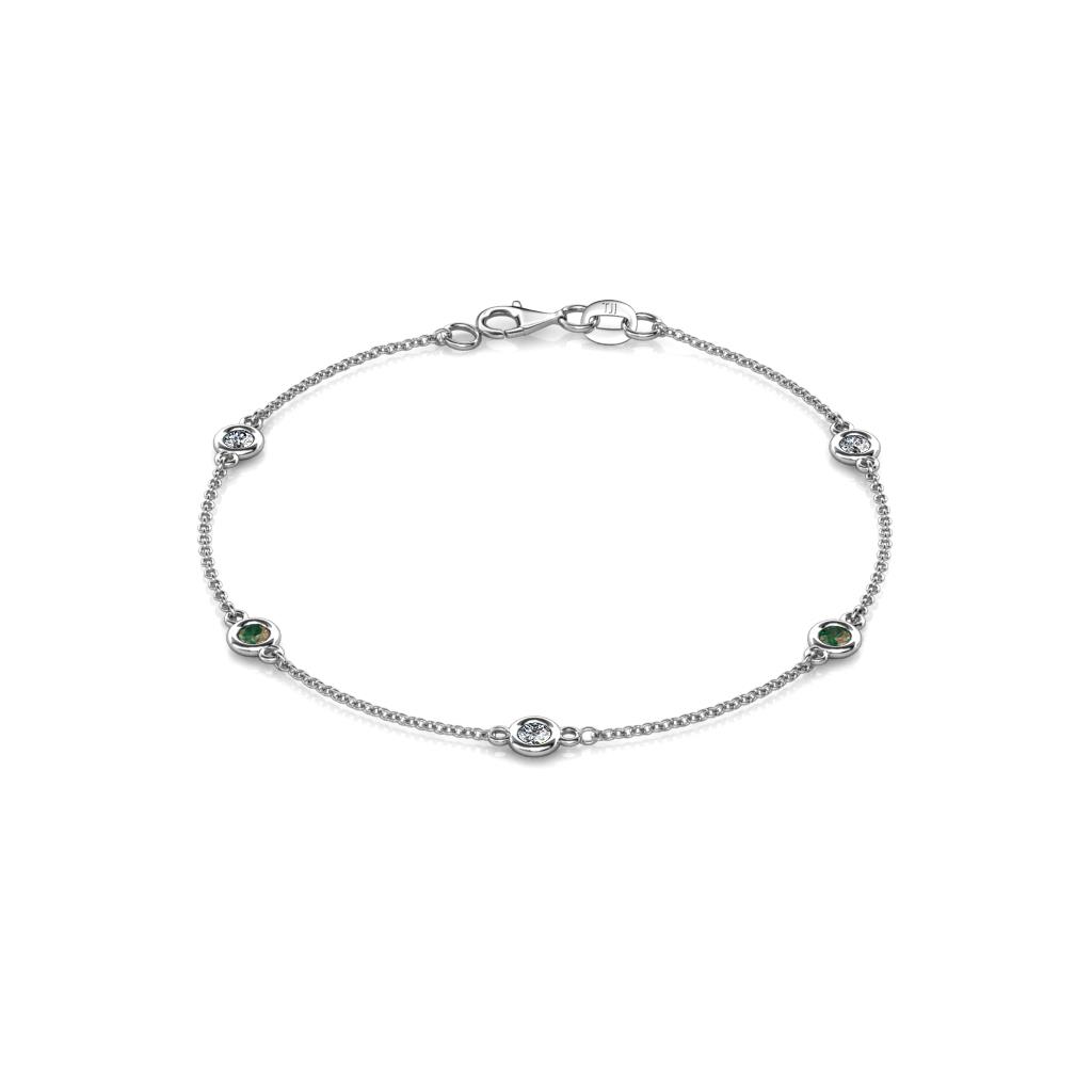 Aizza (5 Stn/3mm) Petite Lab Grown Diamond and Alexandrite Station Bracelet 