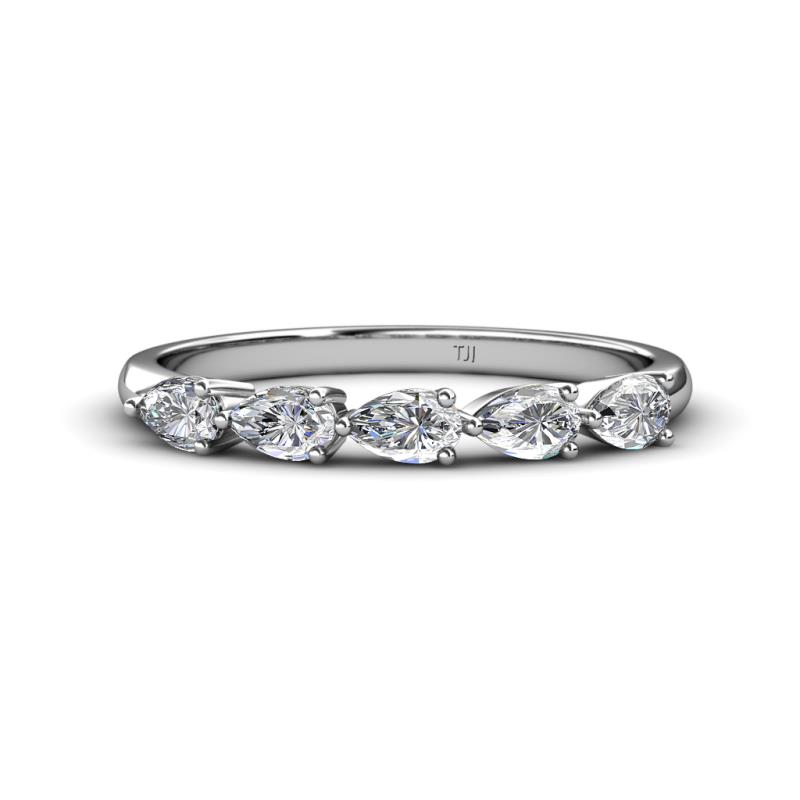 Grace Pear Cut Diamond 5 Stone Wedding Band 