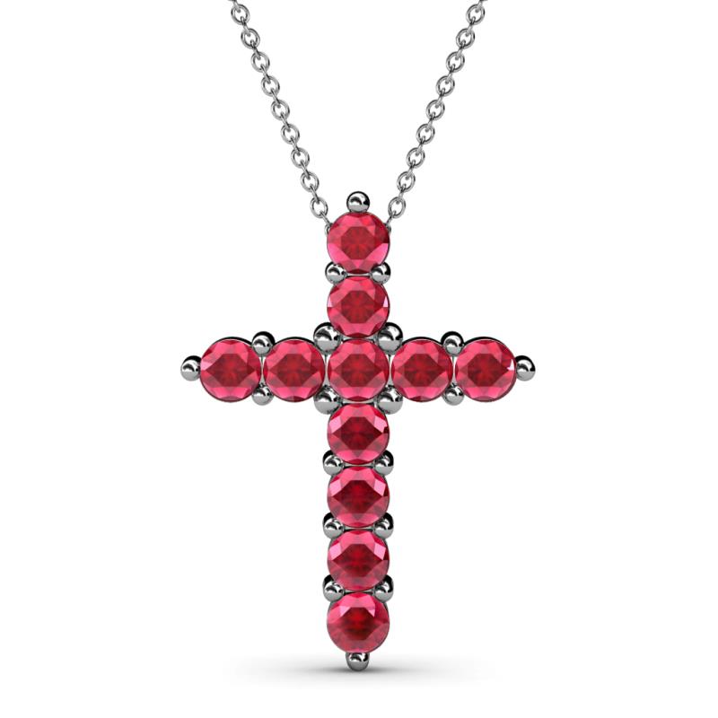 Abella Ruby Cross Pendant 