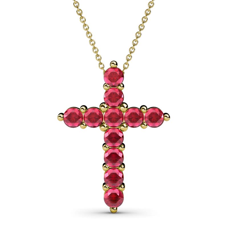 Abella Ruby Cross Pendant 