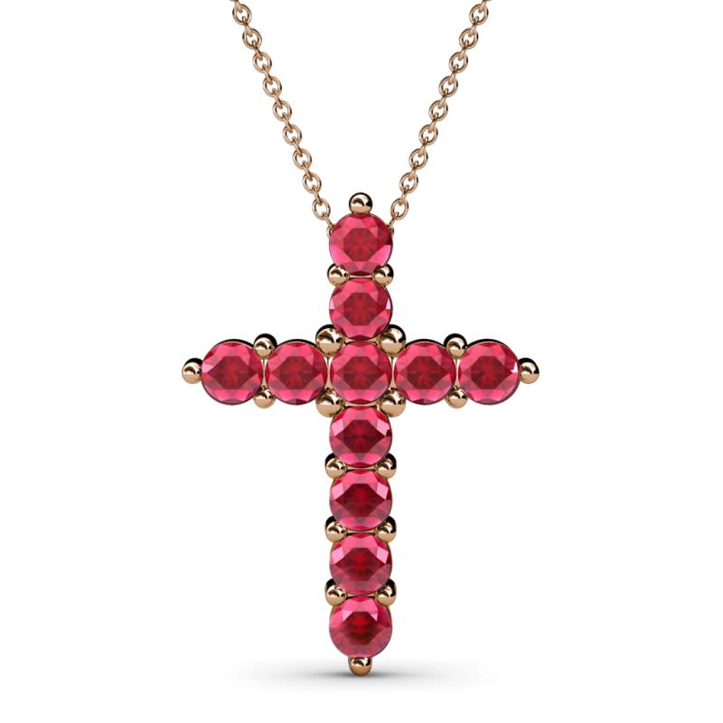 Abella Ruby Cross Pendant 