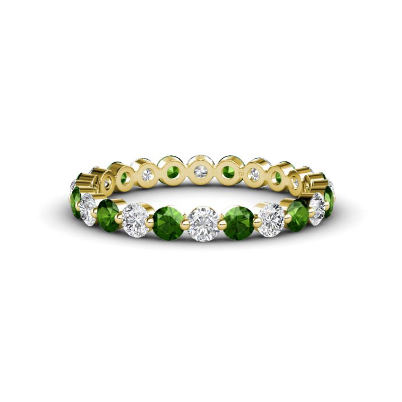 Valerie 2.70 mm Green Garnet and Lab Grown Diamond Eternity Band 