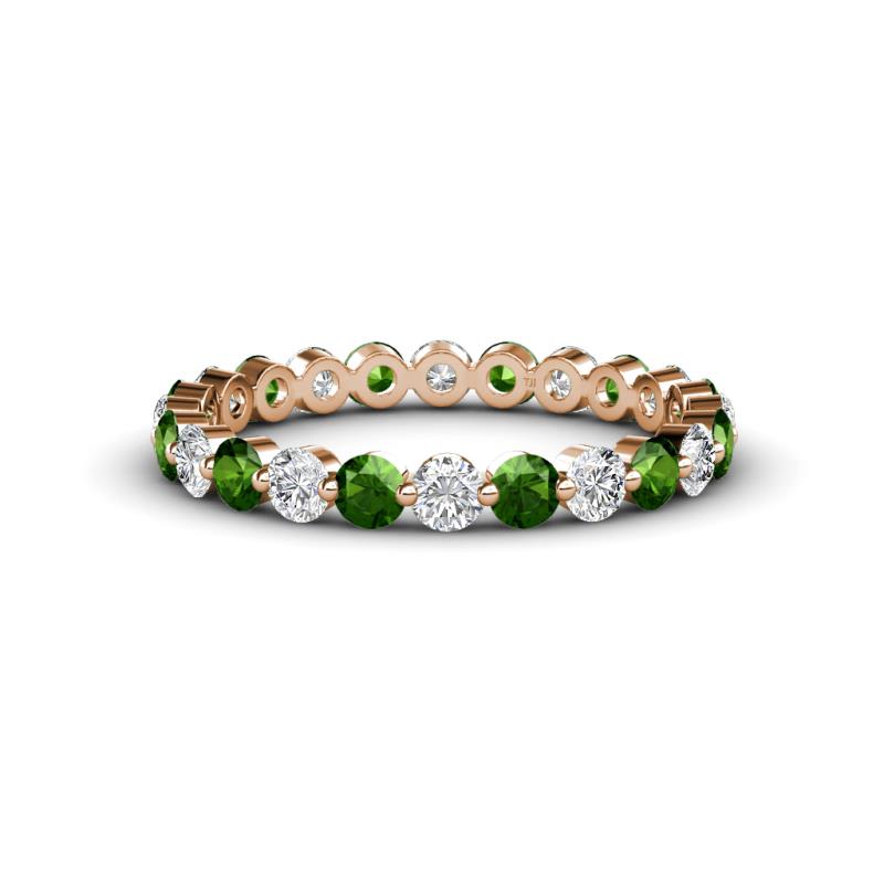 Valerie 2.70 mm Green Garnet and Lab Grown Diamond Eternity Band 