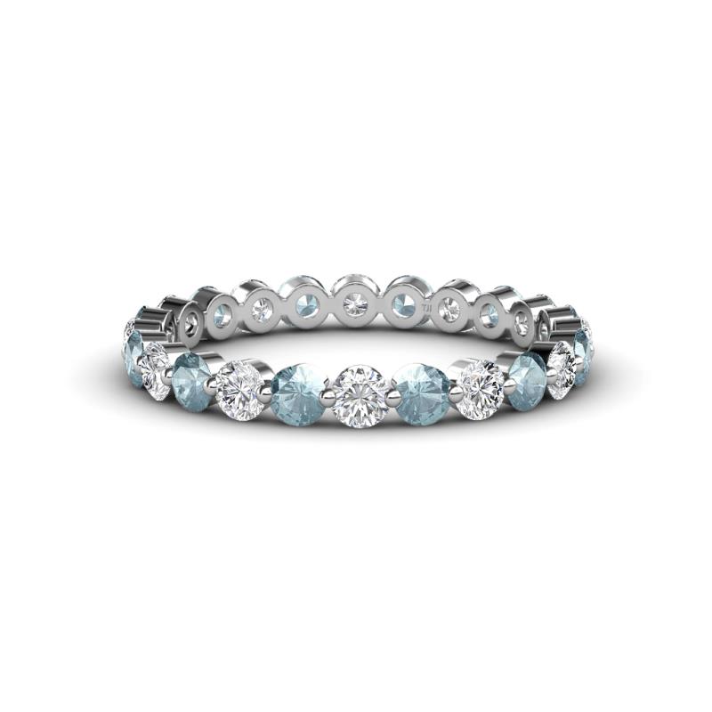Valerie 2.70 mm Aquamarine and Lab Grown Diamond Eternity Band 
