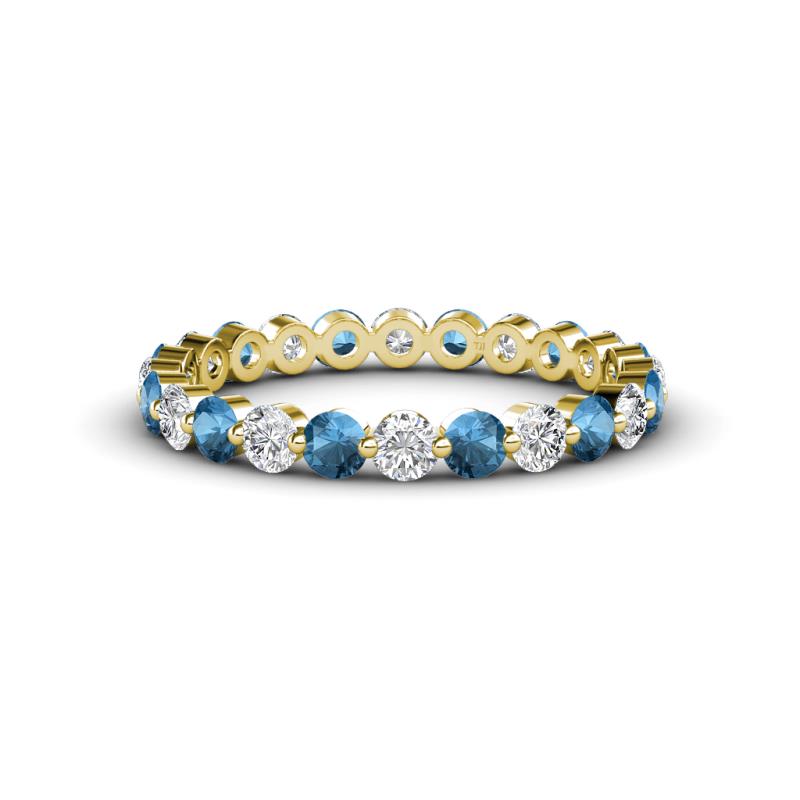 Valerie 2.70 mm Blue Topaz and Lab Grown Diamond Eternity Band 