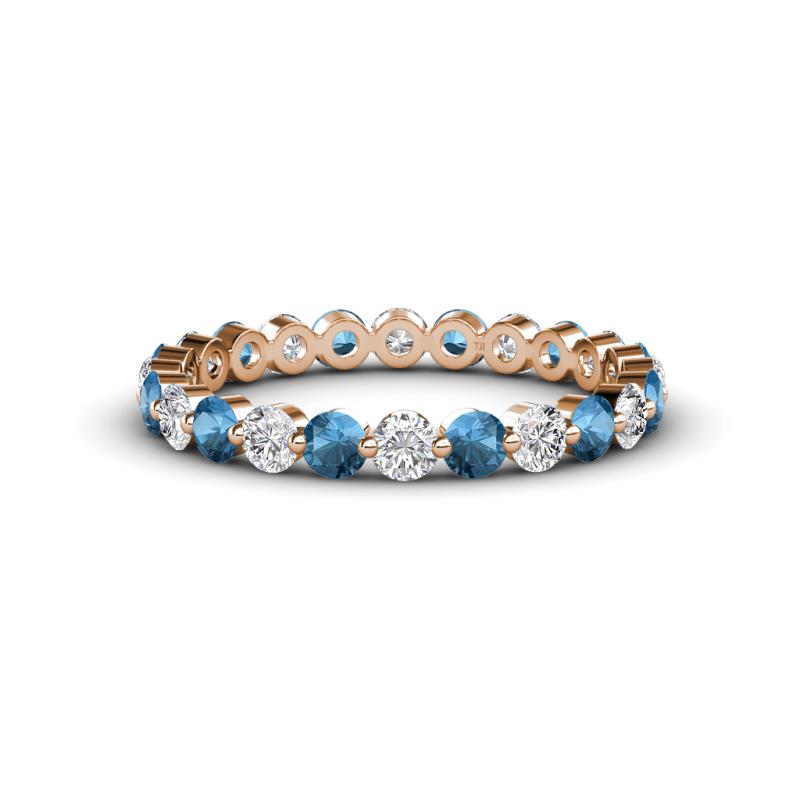 Valerie 2.70 mm Blue Topaz and Lab Grown Diamond Eternity Band 