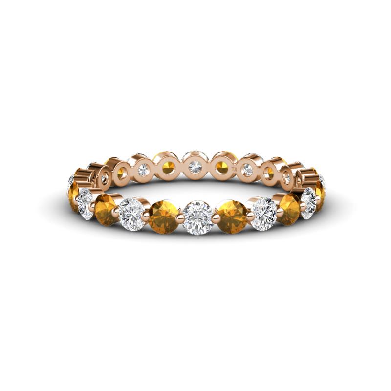Valerie 2.70 mm Citrine and Lab Grown Diamond Eternity Band 