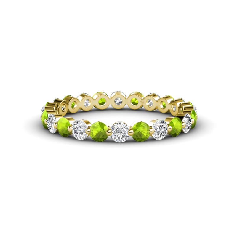 Valerie 2.70 mm Peridot and Lab Grown Diamond Eternity Band 