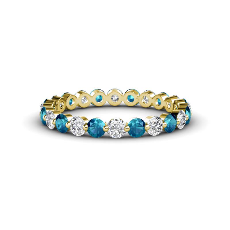 Valerie 2.70 mm London Blue Topaz and Lab Grown Diamond Eternity Band 