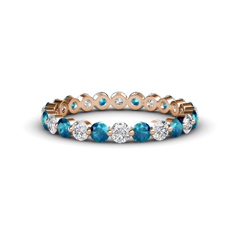 Valerie 2.70 mm London Blue Topaz and Lab Grown Diamond Eternity Band 