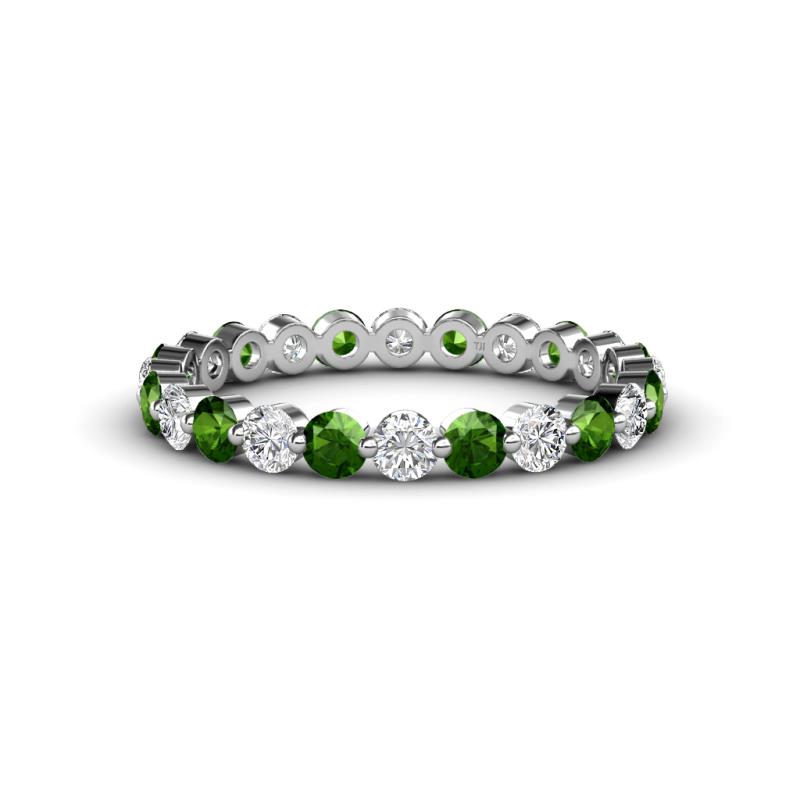 Valerie 2.70 mm Green Garnet and Lab Grown Diamond Eternity Band 