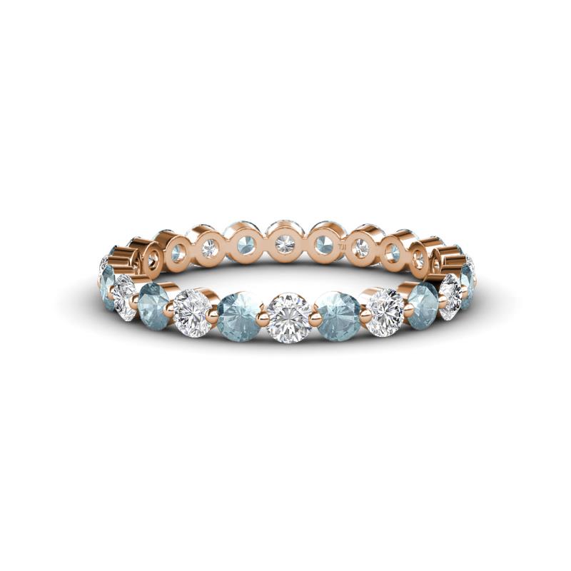 Valerie 2.70 mm Aquamarine and Lab Grown Diamond Eternity Band 