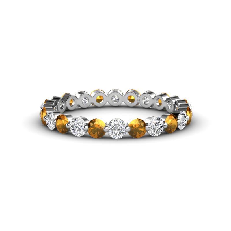 Valerie 2.70 mm Citrine and Lab Grown Diamond Eternity Band 