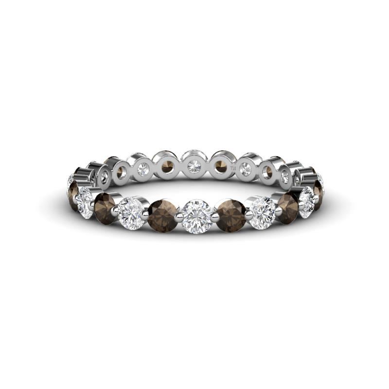 Valerie 2.70 mm Smoky Quartz and Lab Grown Diamond Eternity Band 