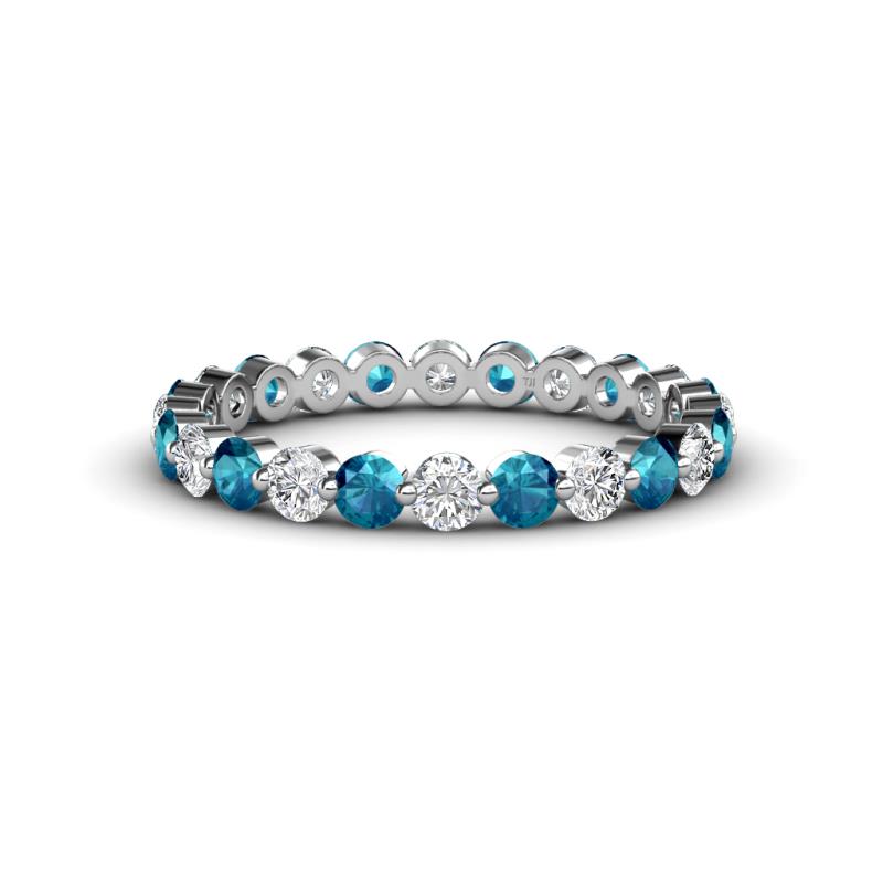 Valerie 2.70 mm London Blue Topaz and Lab Grown Diamond Eternity Band 