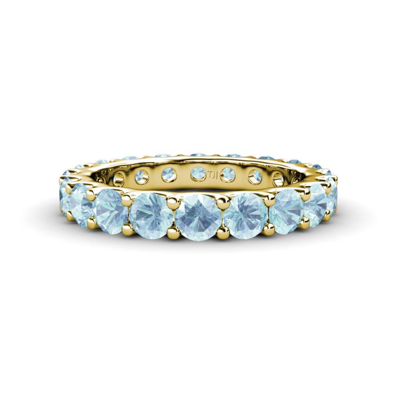 Audrey 3.80 mm Aquamarine U Prong Eternity Band 