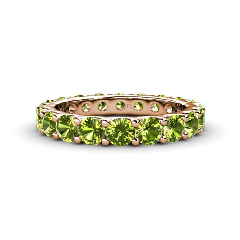 Audrey 3.80 mm Peridot U Prong Eternity Band 