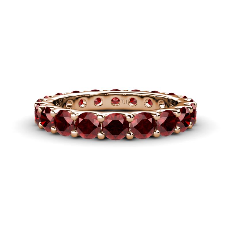 Audrey 3.80 mm Red Garnet U Prong Eternity Band 
