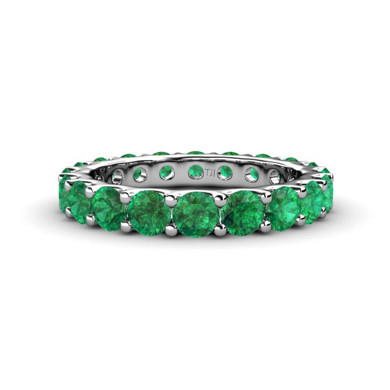 Audrey 3.80 mm Emerald U Prong Eternity Band 