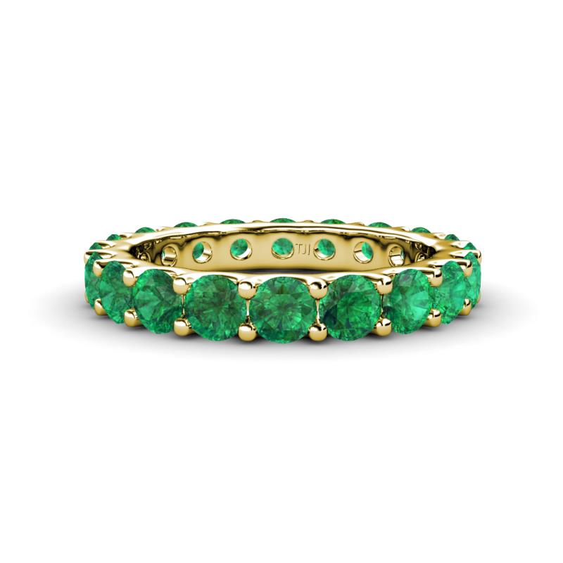 Audrey 3.80 mm Emerald U Prong Eternity Band 