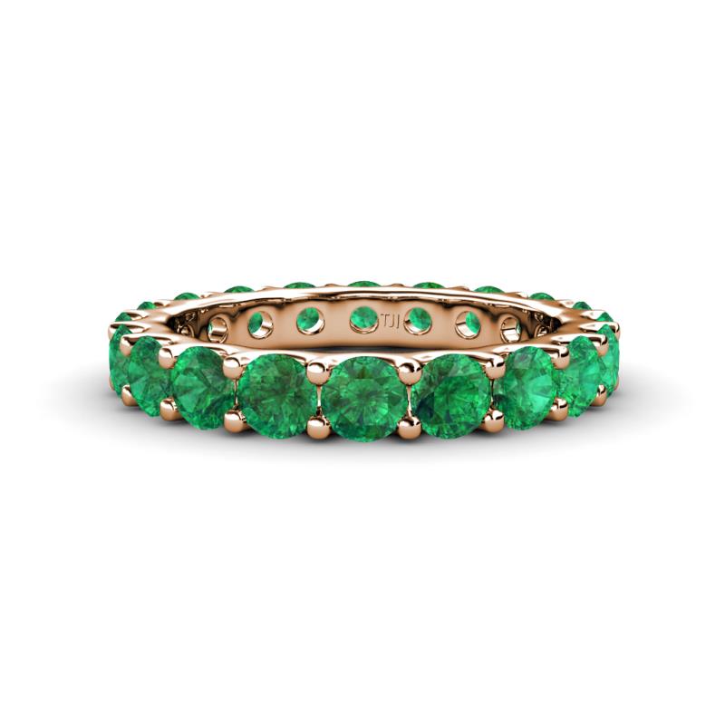 Audrey 3.80 mm Emerald U Prong Eternity Band 