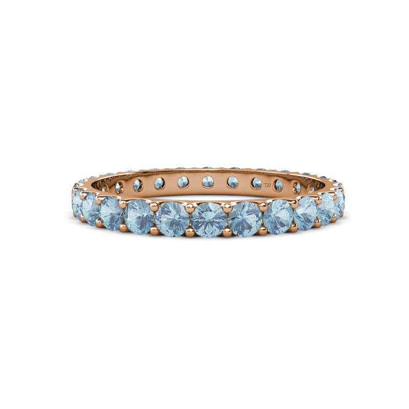 Audrey 3.40 mm Aquamarine U Prong Eternity Band 