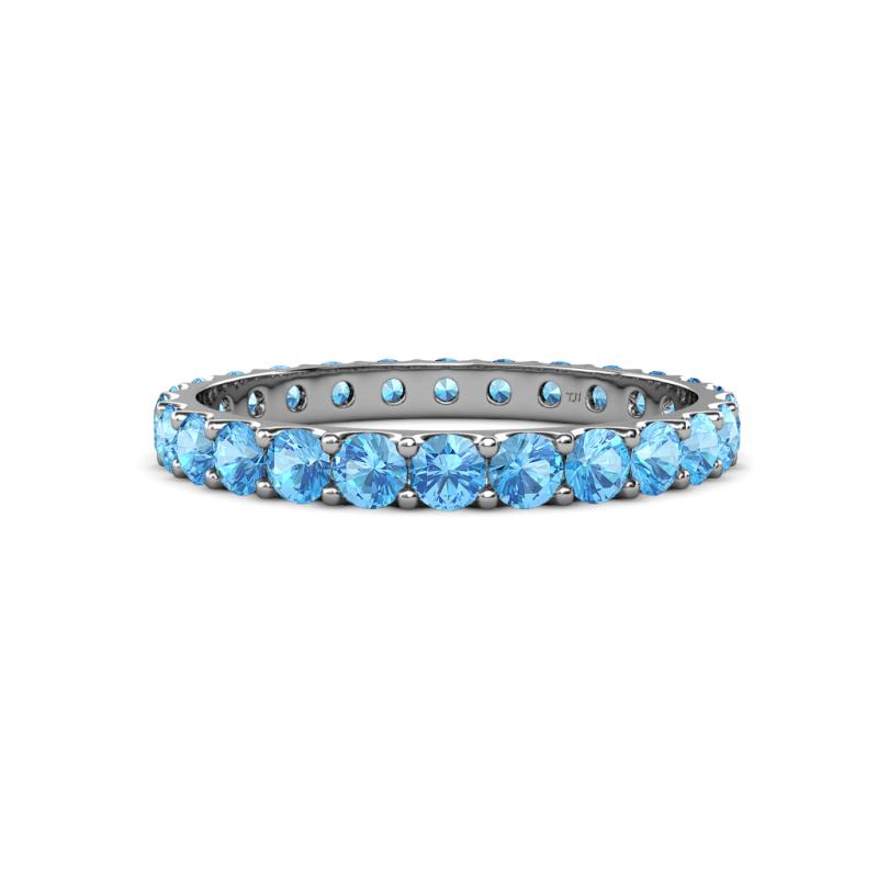 Audrey 3.40 mm Blue Topaz U Prong Eternity Band 