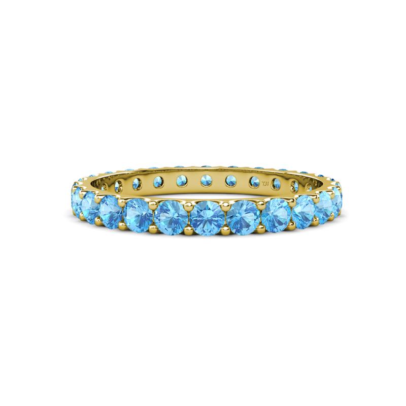 Audrey 3.40 mm Blue Topaz U Prong Eternity Band 